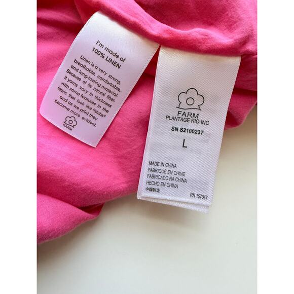 Farm Rio Linen Bright Macaw Side Buttons Mini Dress Size Large - Picture 7 of 10